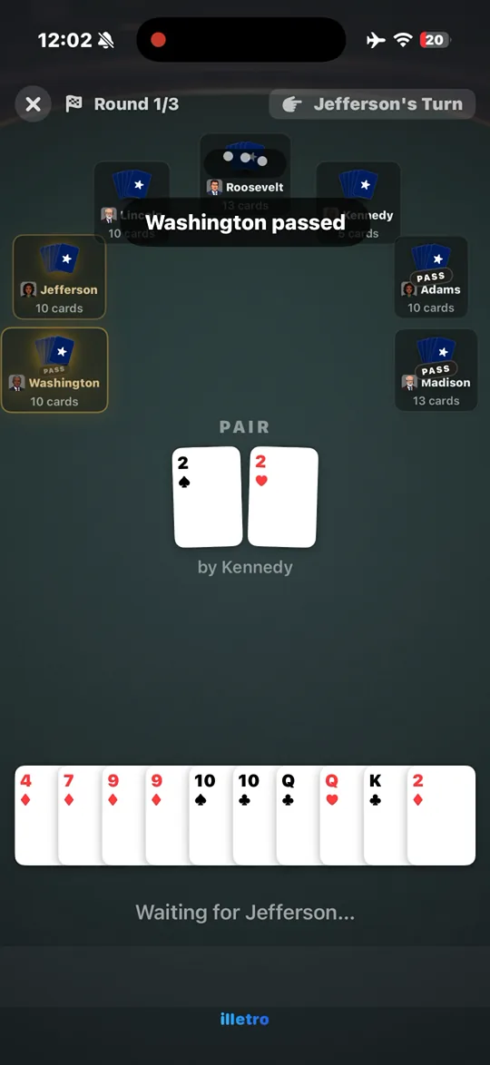 Presidents and Scum screenshot